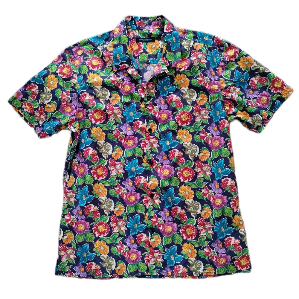 Patrick Assaraf NWT Floral Camp Collar Resort Shirt Cotton L - Picture 3 of 9